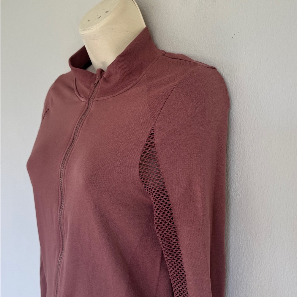 PINK Victoria’s Secret mauve seamless mesh full zip knit track jacket small - Picture 8 of 14